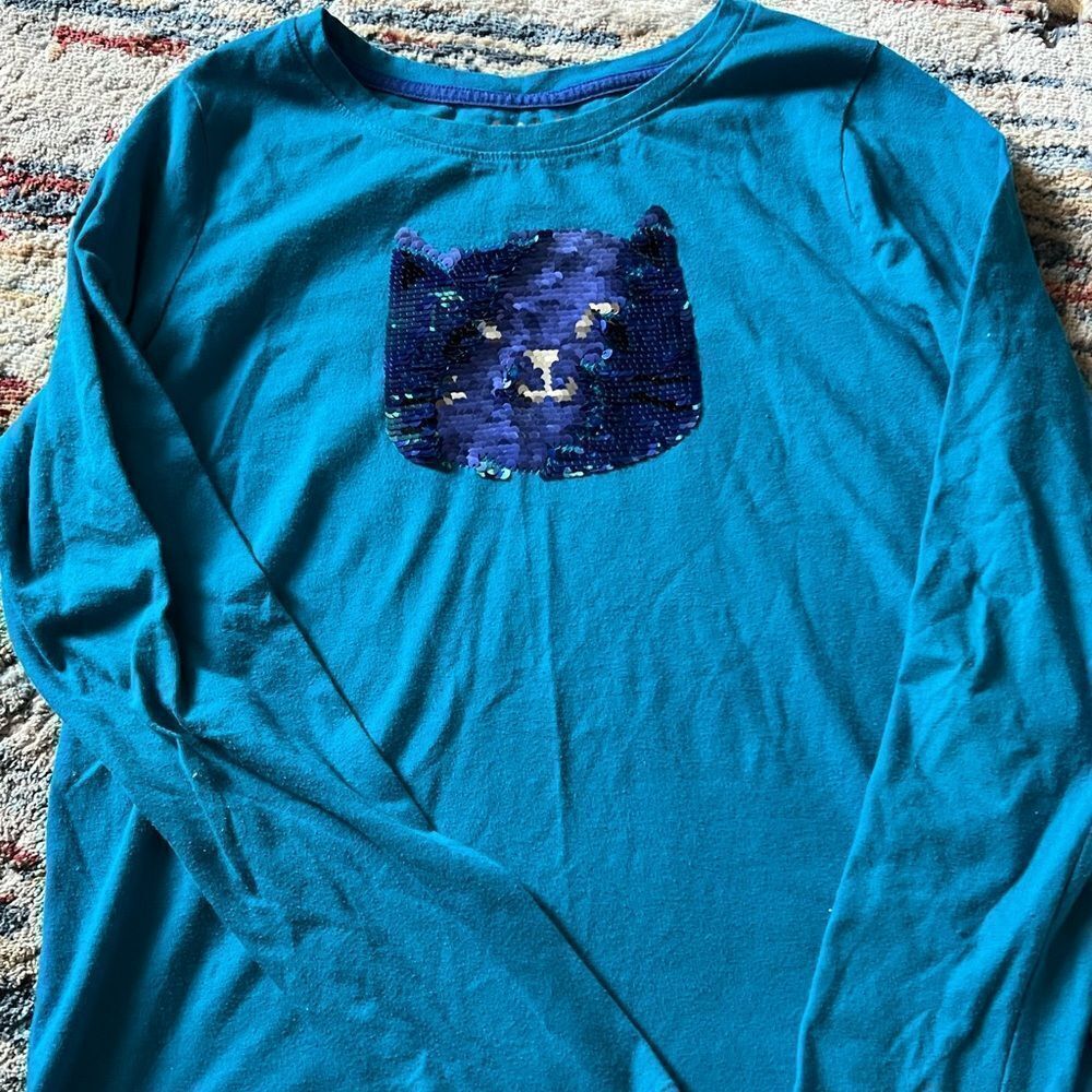 Cat & Jack Girls Long Sleeve Shirt with sequin detail